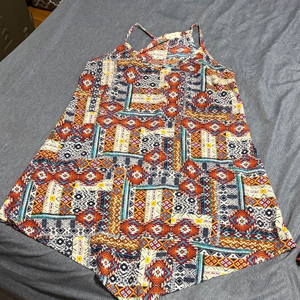 Multicolor Geometric Print Women's Top